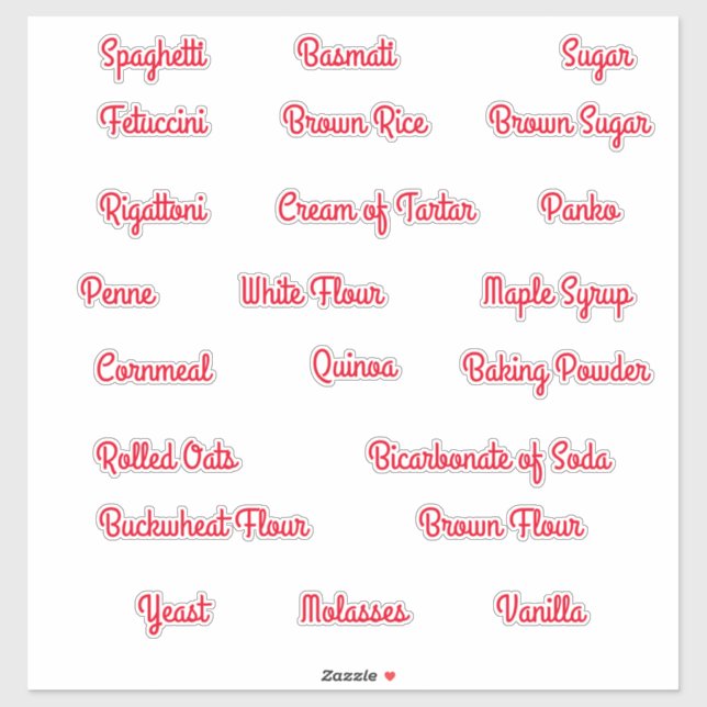 Pantry Storage Canister Labels (Sheet)