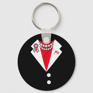 Pantsuit Costume President Funny Halloween Key Ring