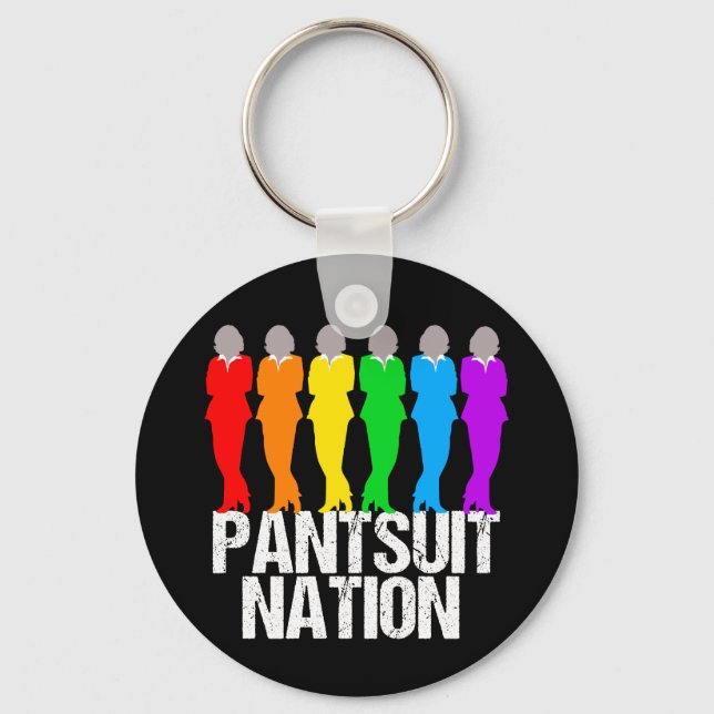 Pantsuit Nation Rainbow Women Key Ring (Front)