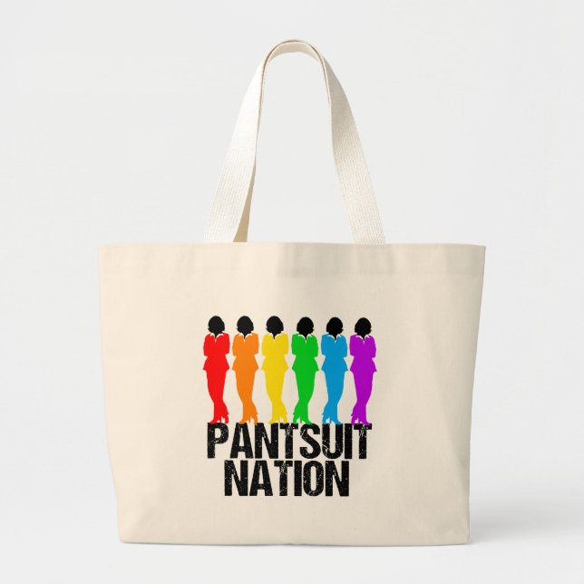 Pantsuit Nation Rainbow Women Large Tote Bag (Front)