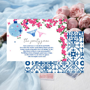 Panty Game Greek Bougainvillea bridal shower  Enclosure Card