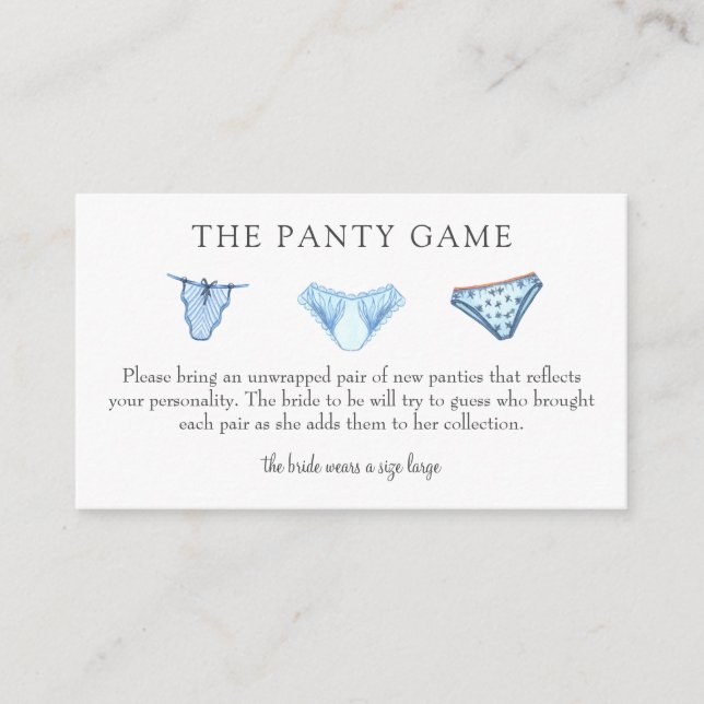 Panty Game Insert Card (Front)