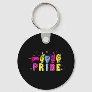 Panual Asl Pride Pan Rainbow Sign Language Deaf Aw Key Ring