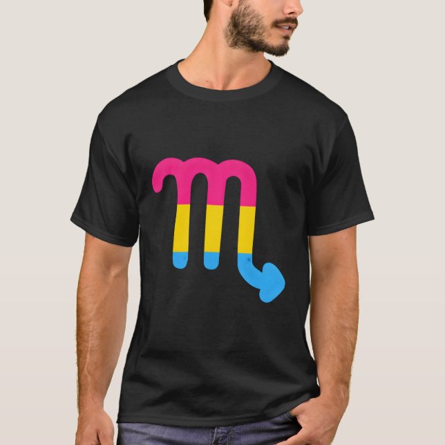 Panual Scorpio Zodiac Sign Panual Pride Flag T-Shirt (Front)