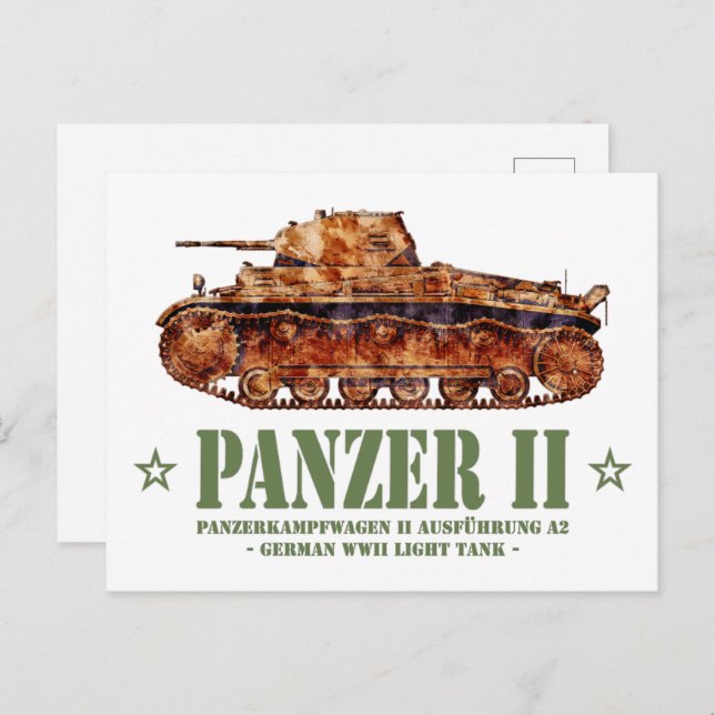 Panzer II A2 World War Two German Light Tank WWII Postcard (Front/Back)
