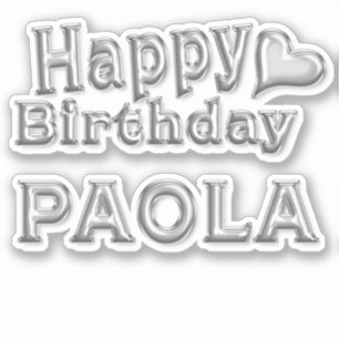 Paola Happy Birthday silver Sticker