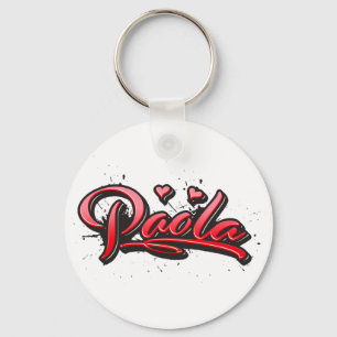 Paola red Heart Graffiti Schlüsselanhänger Key Ring