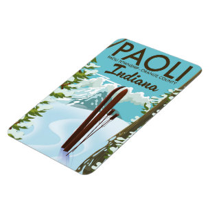 Paoli Orange County Indiana Ski poster Magnet