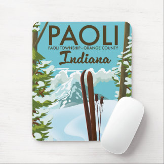 Paoli Orange County Indiana Ski poster Mouse Pad
