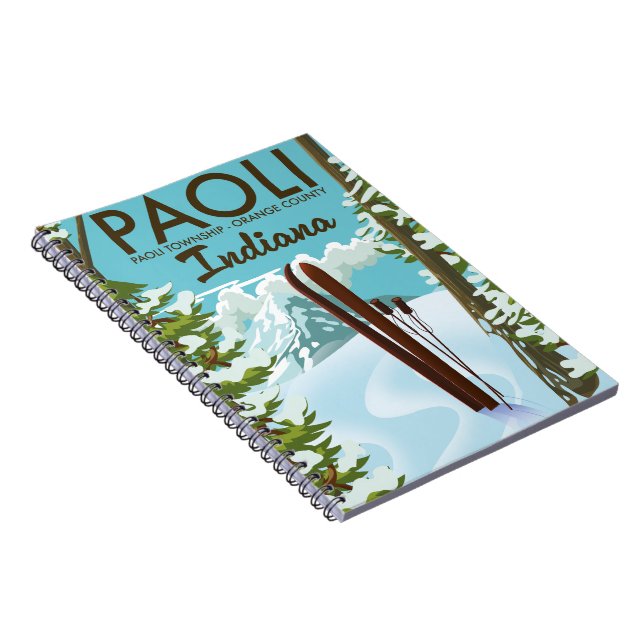 Paoli Orange County Indiana Ski poster Notebook (Right Side)
