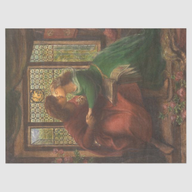 Paolo and Francesca da Rimini (by Rossetti) Tissue Paper (Front)