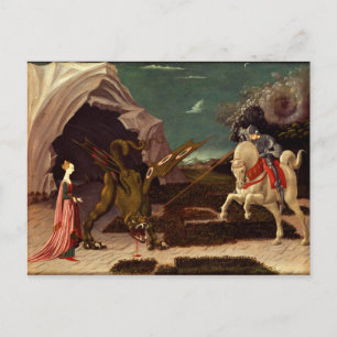 PAOLO UCCELLO - Saint George and the Dragon 1470 Postcard