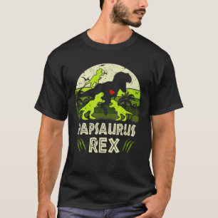 Pap Dinosaur T Rex Papsaurus 3 Kids Matching Famil T-Shirt