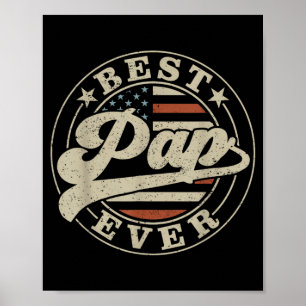 Pap Ever Aamerican Us Flag Funny Fathers Day Poster