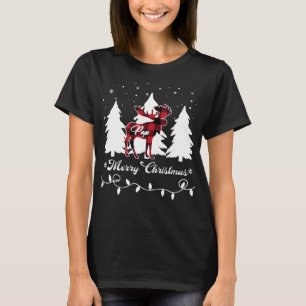 Pap Moose Buffalo Red Plaid Christmas Matching Fam T-Shirt