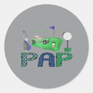 Pap Of The Birthday Boy Hole In One Golf Sport Classic Round Sticker