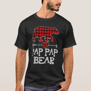 Pap Pap Bear Christmas Pajama Red Plaid Buffalo Fa T-Shirt