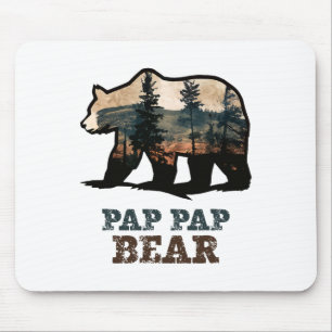 Pap-pap Bear Vintage Retro Funny Pappap Grandpa Mouse Pad