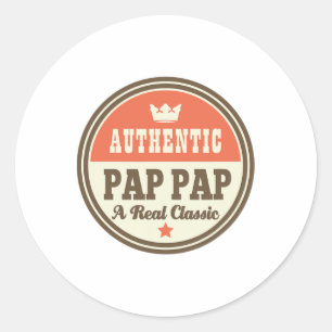 Pap Pap Grandpa Pappap Fathers Day Tee Classic Round Sticker