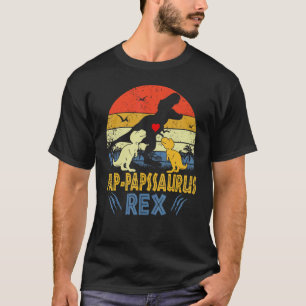 Pap Paps Saurus Rex Dinosaur Pap Paps 2 Kids Famil T-Shirt