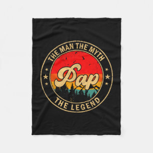Pap The Man The Myth The Legend Vintage Retro For Fleece Blanket