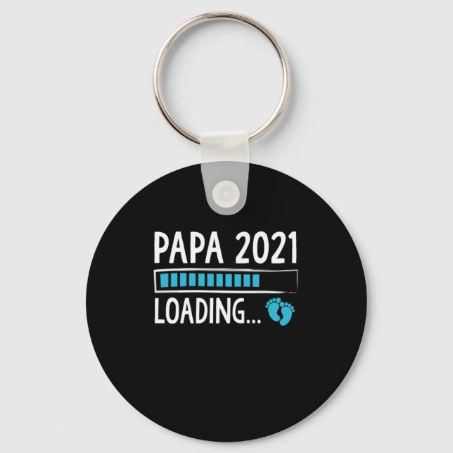 Papa 2021 Loading Pregnancy Announcement Key Ring (Front)