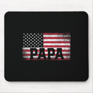Papa American Flag Father's Day 4th Of July Gift G Mouse Pad