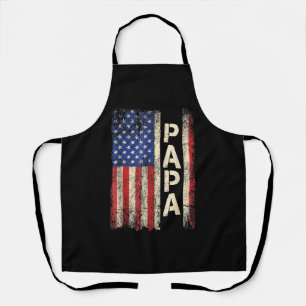 Papa American Flag Father's Day For Men Apron