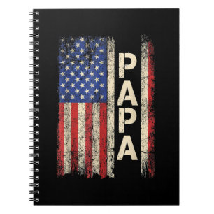 Papa American Flag Father's Day For Men Notebook