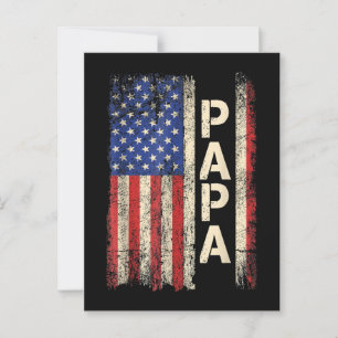 Papa American Flag Father's Day For Men Postcard