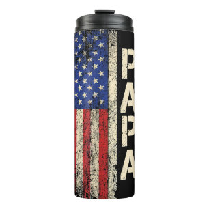 Papa American Flag Father's Day For Men Thermal Tumbler