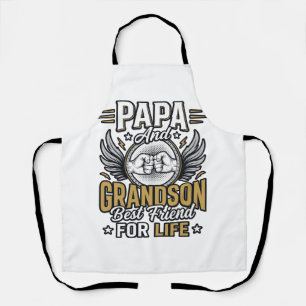 Papa And Grandson Best Friend For Life Shirt Desig Apron
