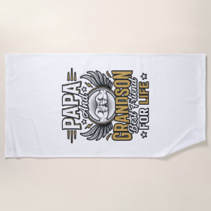 Papa And Grandson Best Friend For Life Shirt Desig Beach Towel