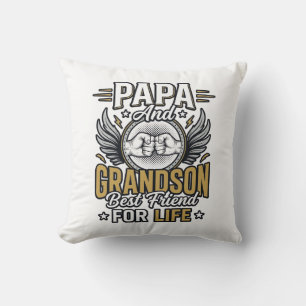 Papa And Grandson Best Friend For Life Shirt Desig Cushion
