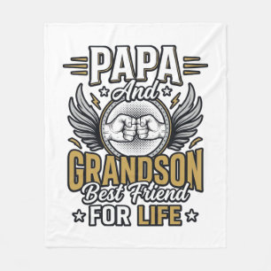 Papa And Grandson Best Friend For Life Shirt Desig Fleece Blanket