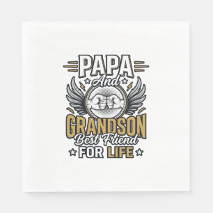 Papa And Grandson Best Friend For Life Shirt Desig Napkin