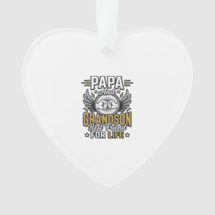 Papa And Grandson Best Friend For Life Shirt Desig Ornament