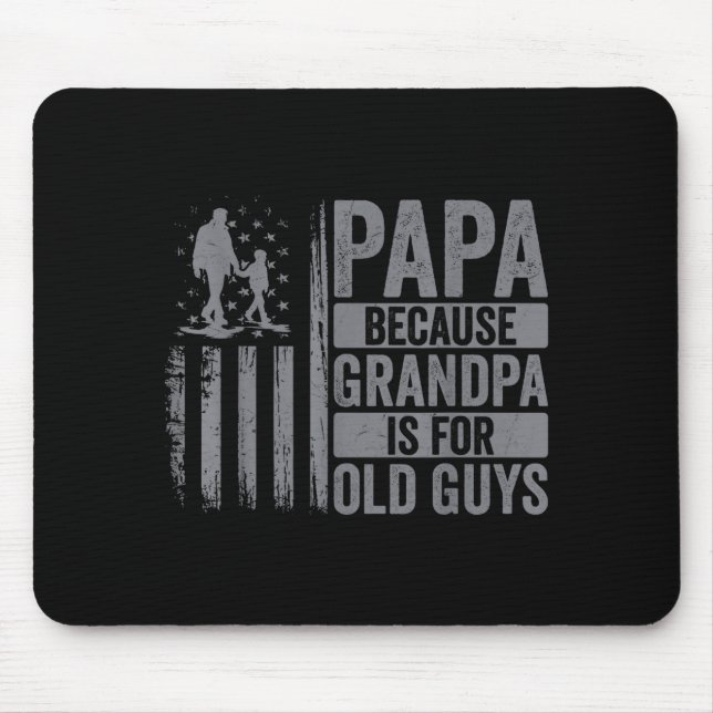 Papa Art For Grandpa Men From Grandkids Granddaugh Mouse Pad (Front)