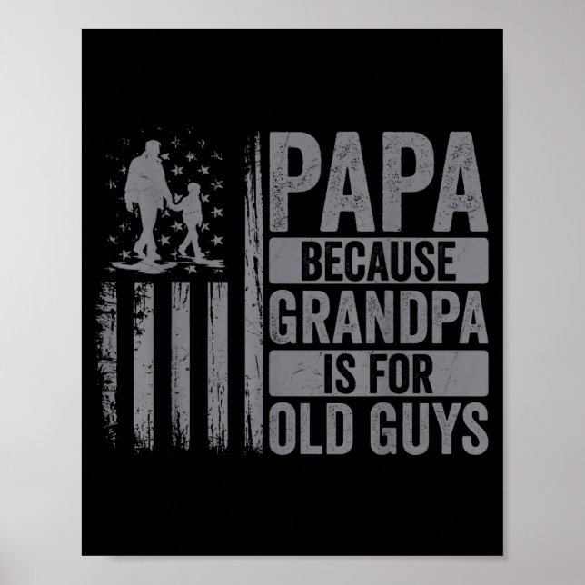 Papa Art For Grandpa Men From Grandkids Granddaugh Poster (Front)