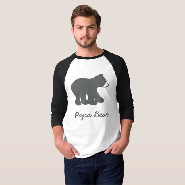 Papa Bear 3/4 Sleeve Baseball Tee (Front Full)
