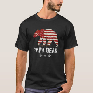 Papa Bear American Flag Father's Day T-Shirt