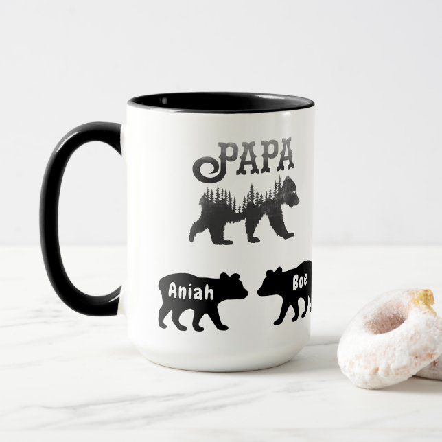 Papa Bear and Cubs Coffee Mug (With Donut)