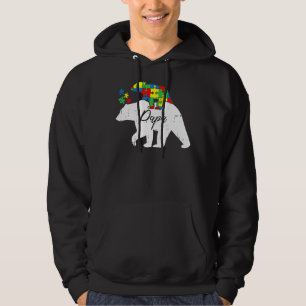 Papa Bear Autism Awareness Cute Puzzle Piece Dad F Hoodie