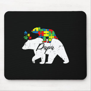 Papa Bear Autism Awareness Cute Puzzle Piece Dad F Mouse Pad