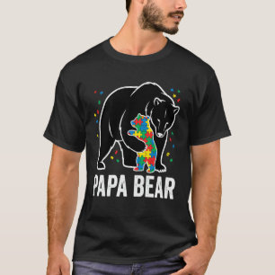 Papa Bear Autism Awareness Puzzle Neurodiversity S T-Shirt