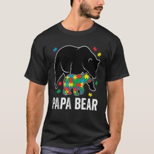 Papa Bear Autism Awareness Puzzle Neurodiversity S T-Shirt