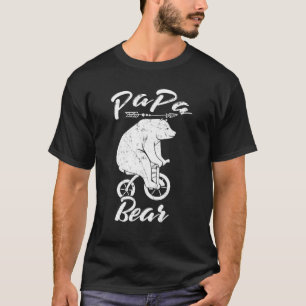 Papa Bear Bear Riding Bicycle Daddy Dad T-Shirt