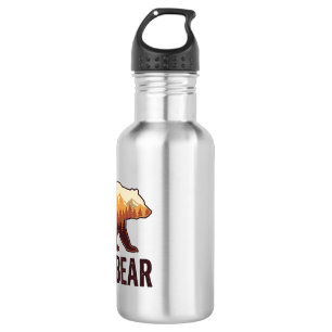 Papa Bear Bear Silhouette Vintage Forest T-Shirt_1 532 Ml Water Bottle