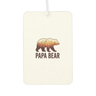 Papa Bear Bear Silhouette Vintage Forest T-Shirt_1 Car Air Freshener