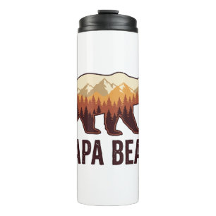 Papa Bear Bear Silhouette Vintage Forest T-Shirt_1 Thermal Tumbler